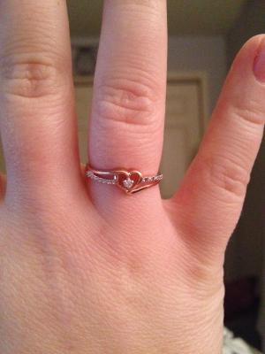 Zales Diamond Accent Heart Promise Ring in 10K Rose Gold