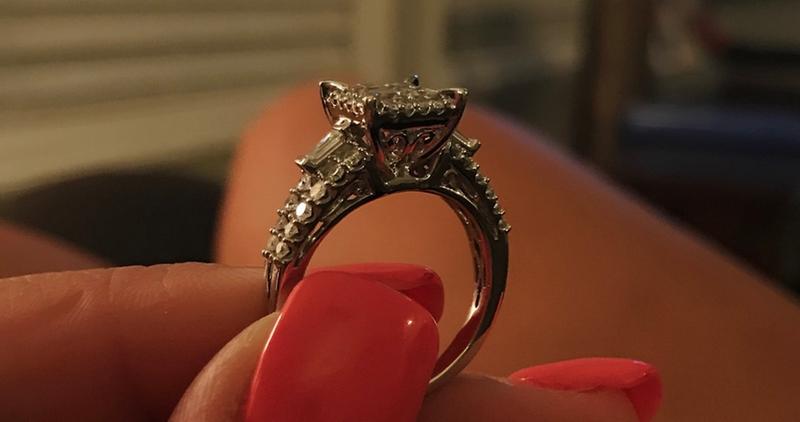 1-1/5 CT. T.W. Quad Princess-Cut Diamond Engagement Ring in
