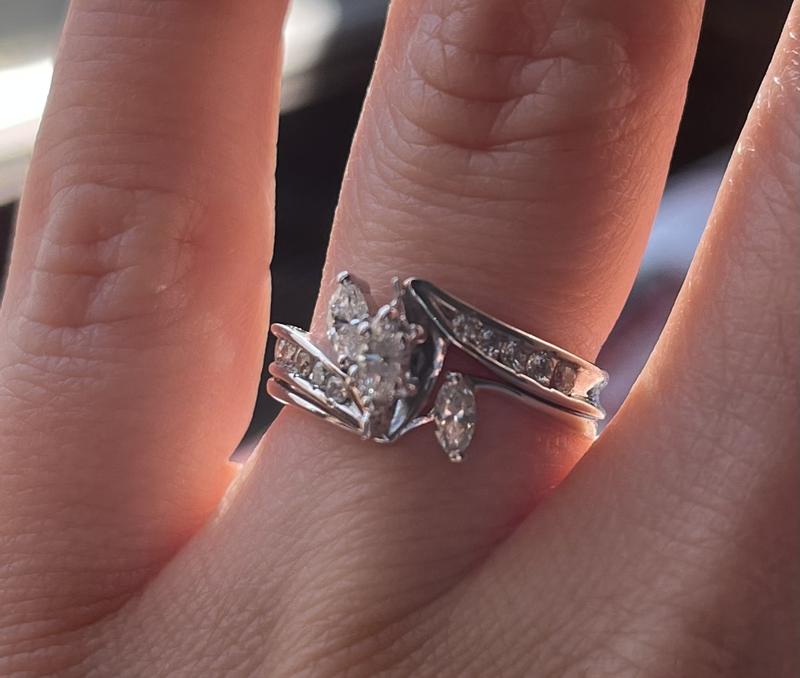 Dazzlingrock His & Her Diamond Wedding Ring Set - 0.12 Ct Round Diamonds, 925 Sterling Silver, Sizes 8 & 13 - View #3