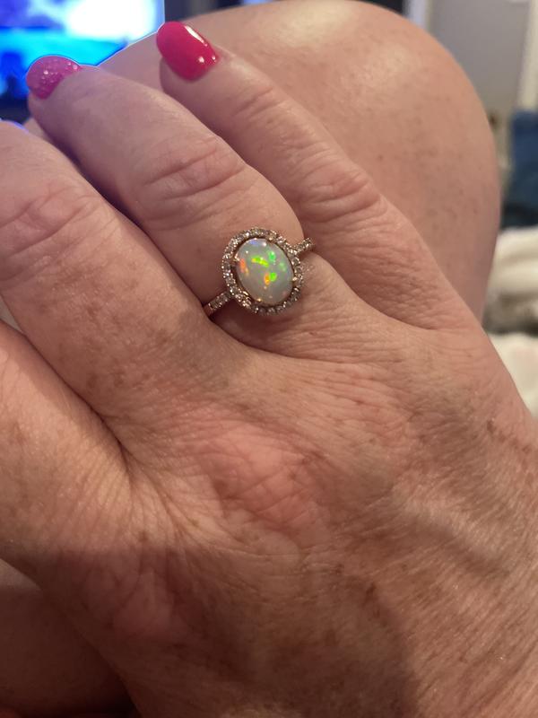 Zales rose gold hot sale opal ring