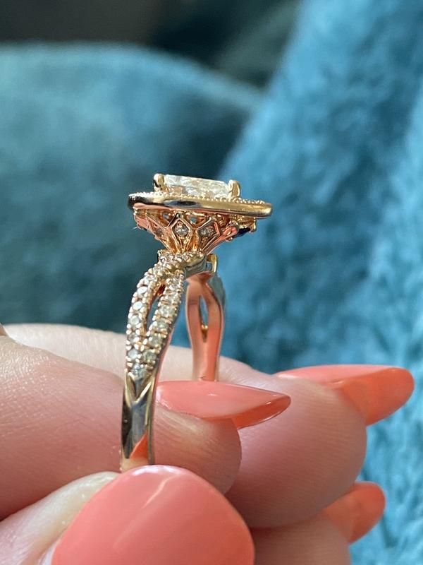 Rose gold vera sale wang engagement ring