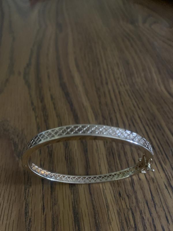 Oro Diamante™ Diamond-Cut Lattice Bangle in 14K Two-Tone