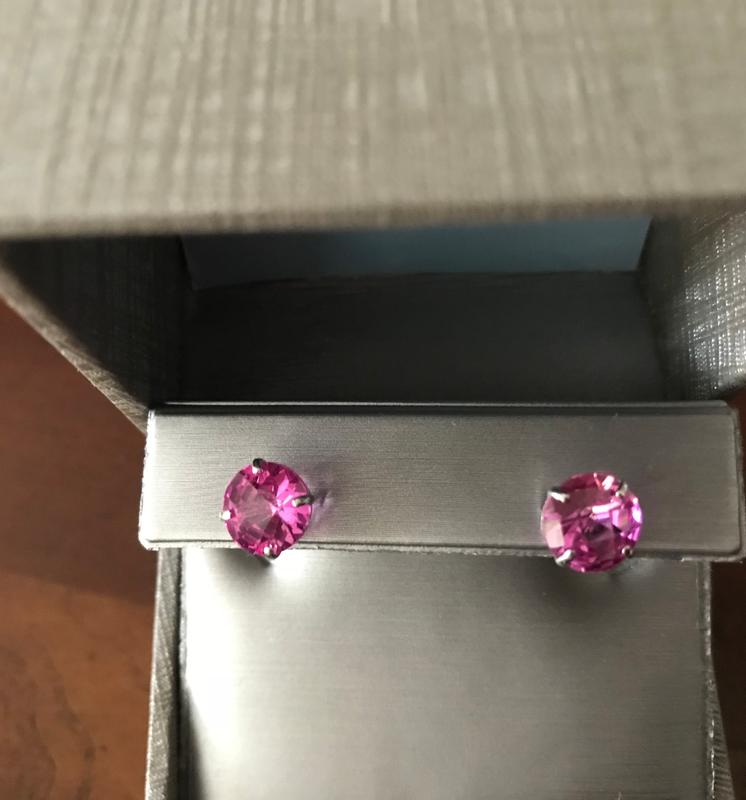 Pink Sapphire Diamond Earring Studs — J. Sampieri