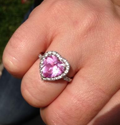 Pink Sapphire Multi Heart Ring