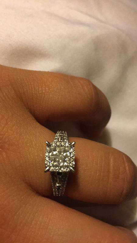 1-1/5 CT. T.W. Quad Princess-Cut Diamond Engagement Ring in