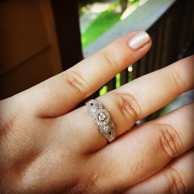 1/4 CT. T.W. Diamond Vintage-Style Frame Bridal Set in 10K