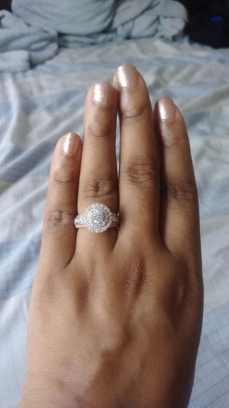1-1/4 CT. T.W. Diamond Double Frame Multi-Row Vintage-Style