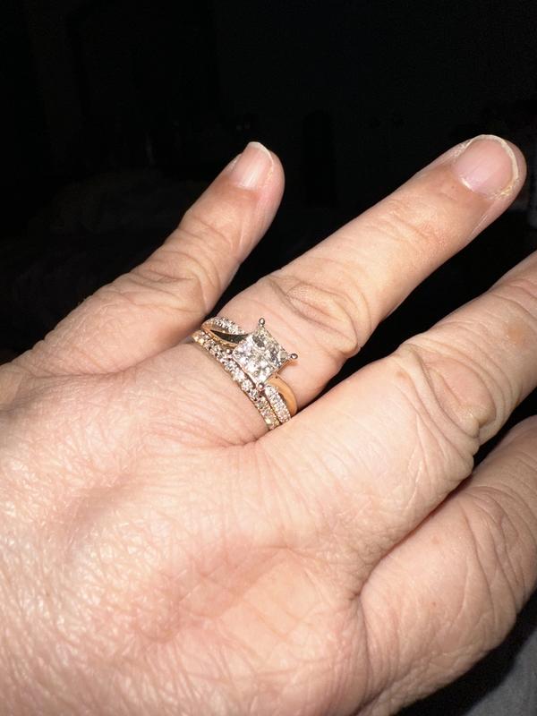1 CT. T.W. Princess-Cut Quad Diamond Twist Shank Engagement