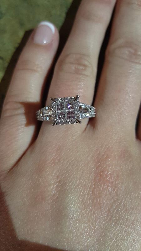 1-1/5 CT. T.W. Quad Princess-Cut Diamond Engagement Ring in