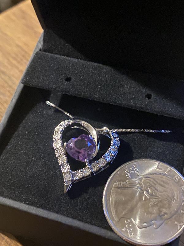 Zales amethyst deals heart necklace