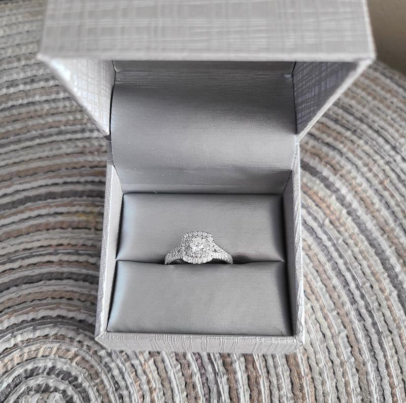 Good 10K White Gold Diamond Engagement Ring from Zales