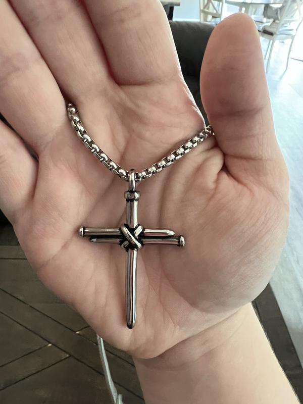 Mens nail store cross necklace