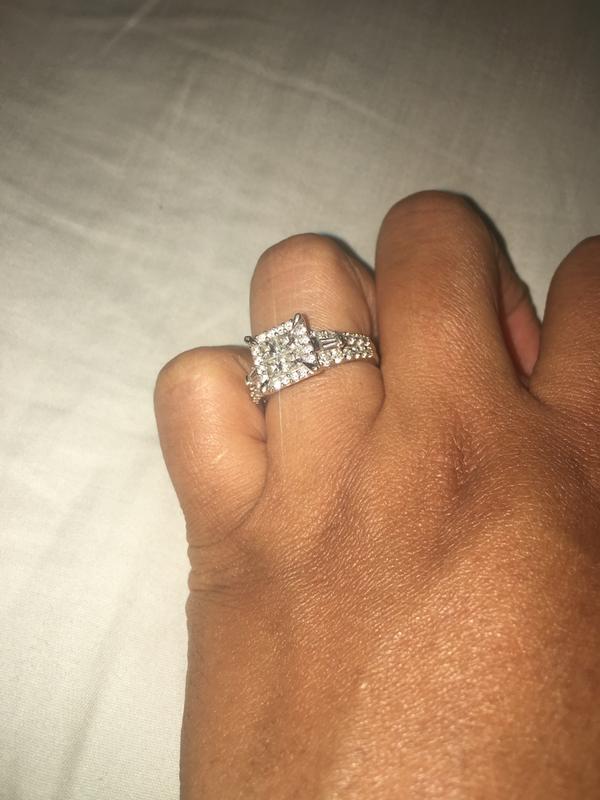 1-1/5 CT. T.W. Quad Princess-Cut Diamond Engagement Ring in