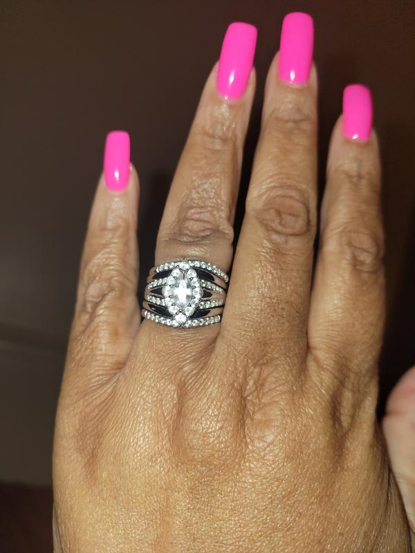 Marquise-Cut Lab-Created White Sapphire Frame Five Piece