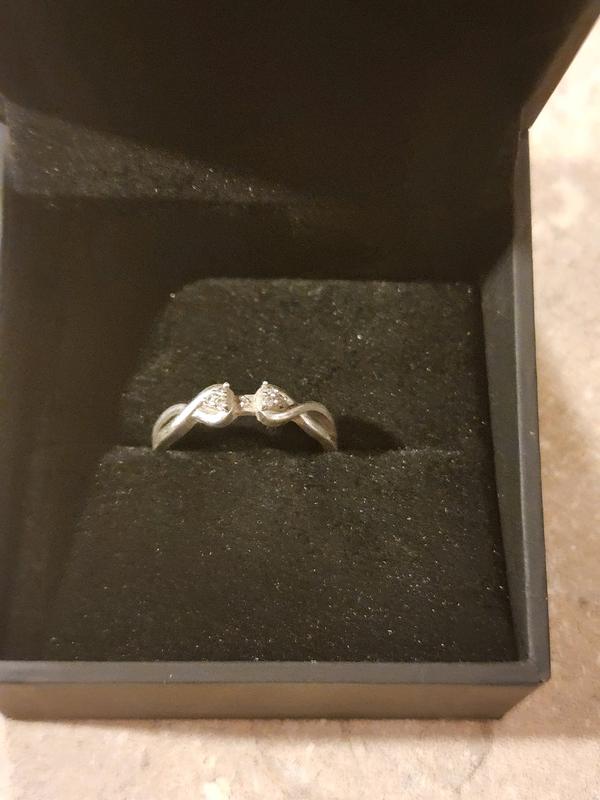 1/15 CT. T.W. Diamond Tri-Sides Infinity Shank Promise Ring in Sterling  Silver