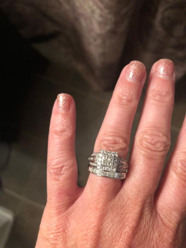 1 CT. T.W. Quad Princess-Cut Diamond Frame Engagement Ring