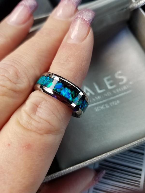 Men's opal hot sale band rings