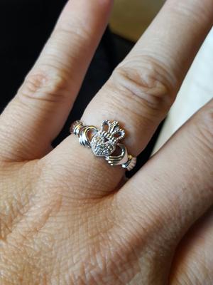 Diamond Accent Claddagh Ring in 10K Whit sale