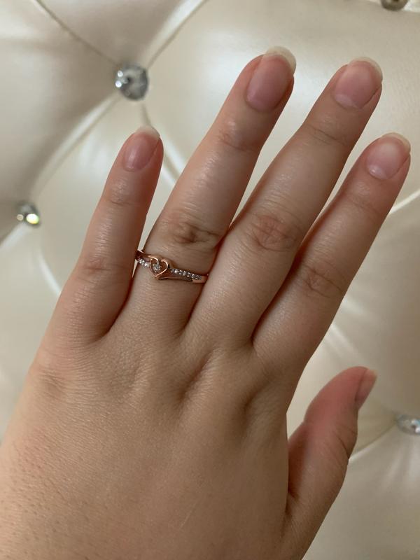 Diamond accent heart promise deals ring in 10k rose gold