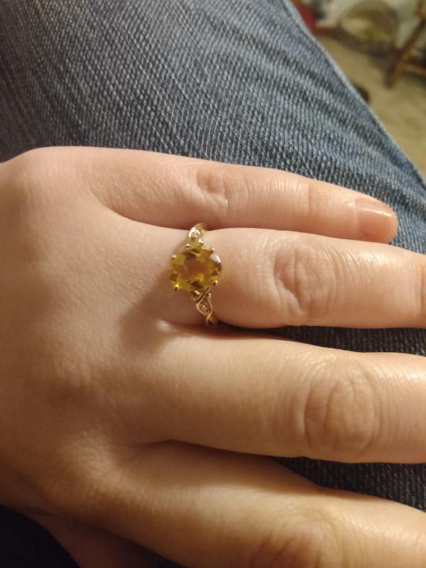 Details about   10k Yellow Gold Oval Citrine And Diamond Ring