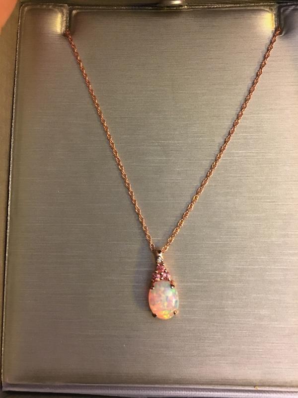 Opal and deals pink tourmaline necklace