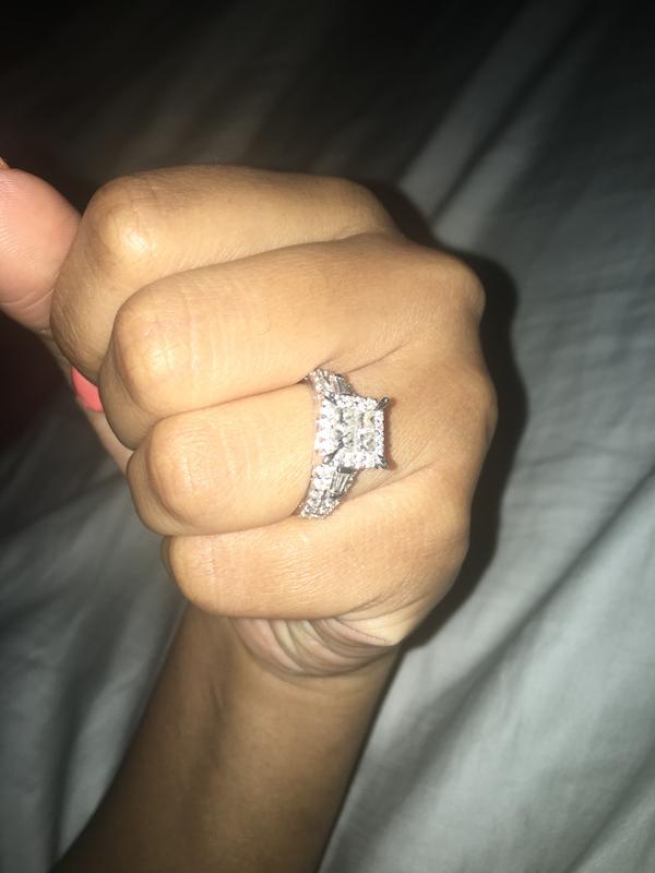 1-1/5 CT. T.W. Quad Princess-Cut Diamond Engagement Ring in