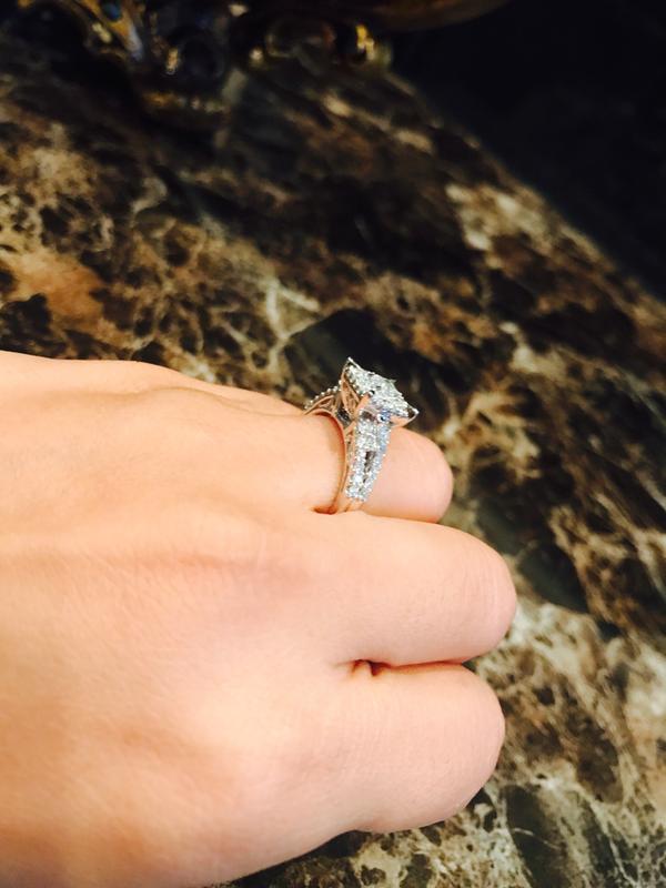 1-1/5 CT. T.W. Quad Princess-Cut Diamond Engagement Ring in
