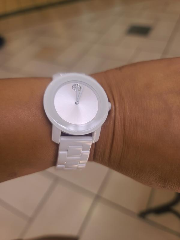 White ceramic movado outlet watch