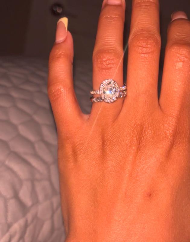 F/VS 2 Carat Lab Created Diamond Engagement Ring - 14K White Gold, 5/8ct Center With 94 Diamonds, Gift Box Included - View #4