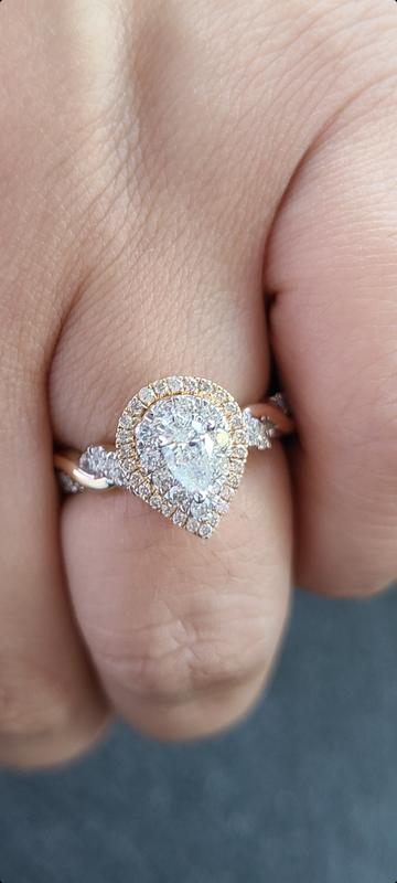 1 CT. T.W. Pear-Shaped Diamond Double Frame Engagement Ring in 14K White  Gold