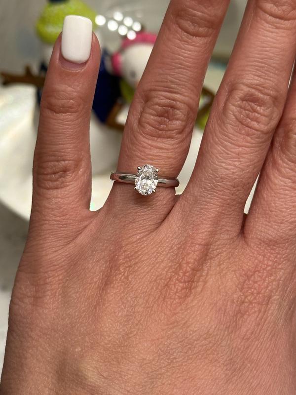 1 CT. Certified Oval Lab Created Diamond Solitaire Engagement Ring in 14K White Gold F VS2 Zales Outlet