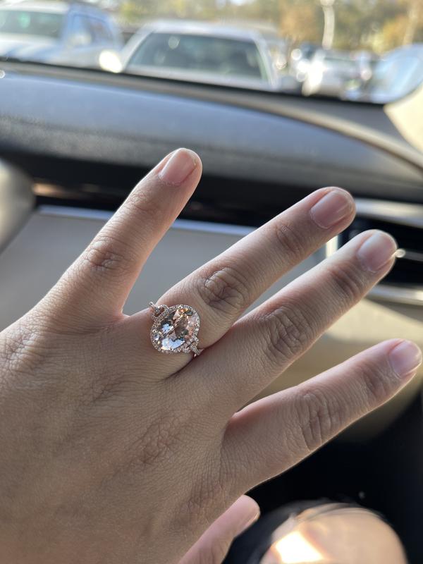 Zales Heart-Shaped Lab-Created Pink Sapphire and 1/15 Ct. T.W. Diamond Frame Buckle Ring in Sterling Silver