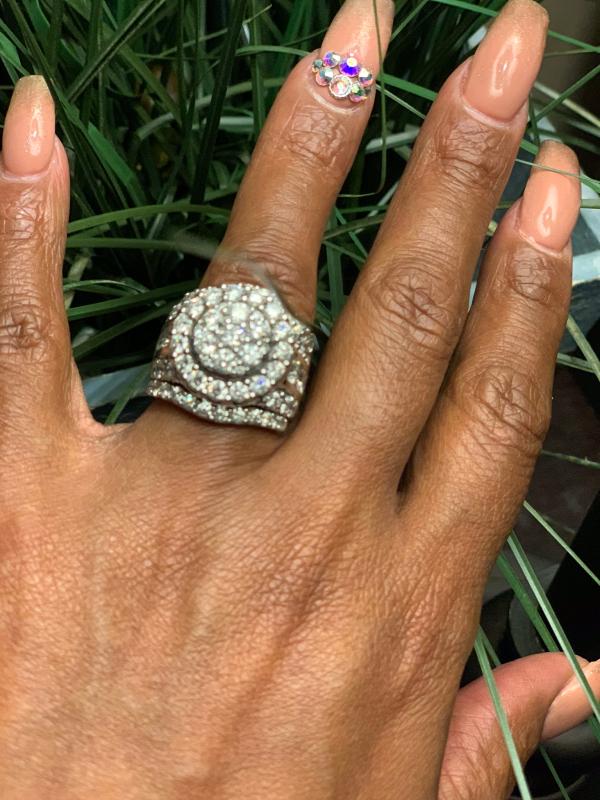 5 CT. T.W. Composite Diamond Three-Piece Bridal Set in 10K