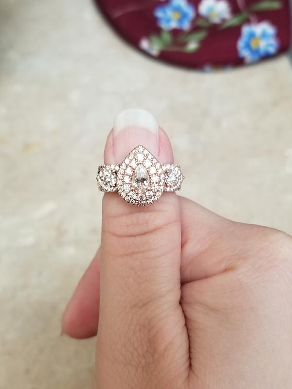 2 Carat Pear Shape Rose Gold Engagement Ring