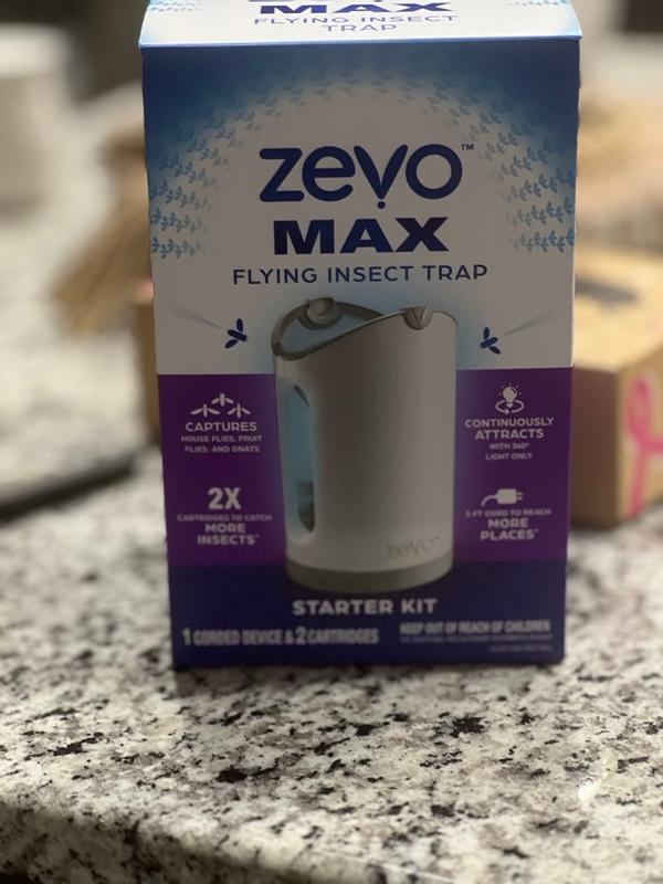 Zevo Max Flying Insect Trap, Fly Trap (1 Corded Plug-In Base + 2