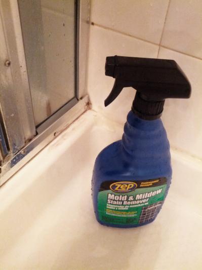 Shower area AFTER using Zep Mold Stain & Mildew Stain Remover