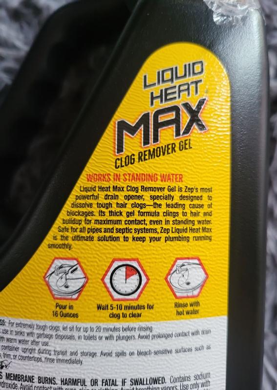 Zep Liquid Heat Max Clog Remover Gel 4 -Pack 128 Fluid ounce(s) Drain ...