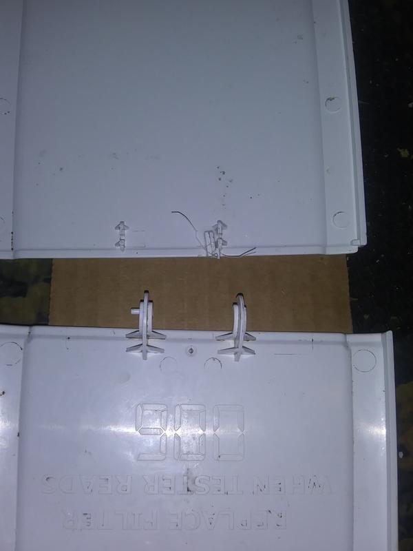 11/2 year old pitcher top for the 30 gallon .The plastic hinge is light weight & flimsy. Break Very easily and cant be repaired or repalaced. So after months with a loose fitting top on my old pitcher(#3)I bought another. Chicago Hard water= Very Well