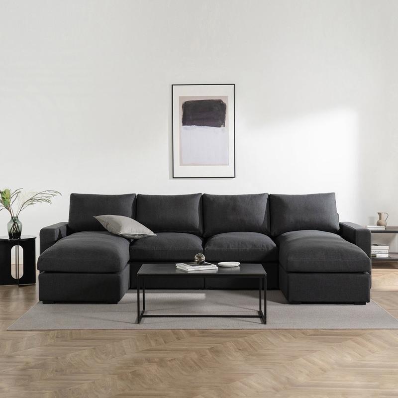 Double chaise lounge sectional sofa sale