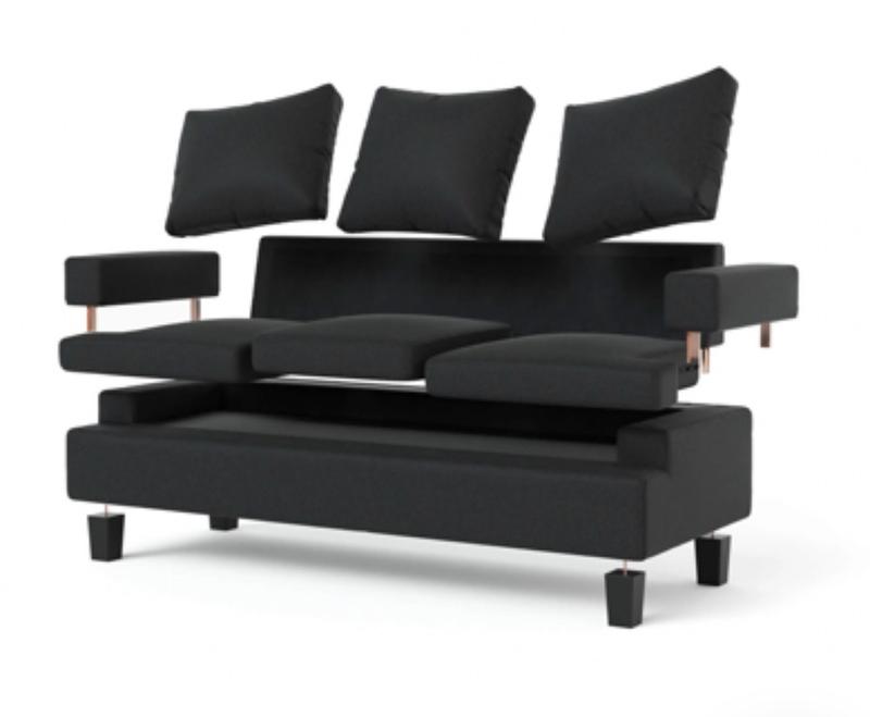 Zinus 74.4-in Modern Dark Gray Polyester/Blend 3-seater Sofa SPI-HOLLW ...