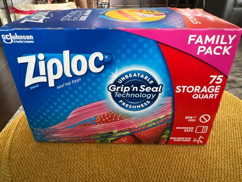 Ziploc 00330 Quart Storage Bag 25 Pack: Food Storage Bags Zipper