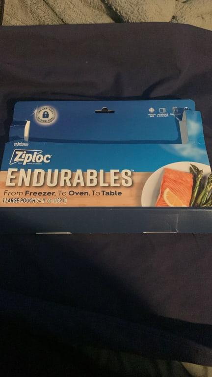 Ziploc Endurables Large Pouch, Half Gallon, 8 cups, 64 fl oz, Reusable  Silicone, From Freezer, to Oven, to Table