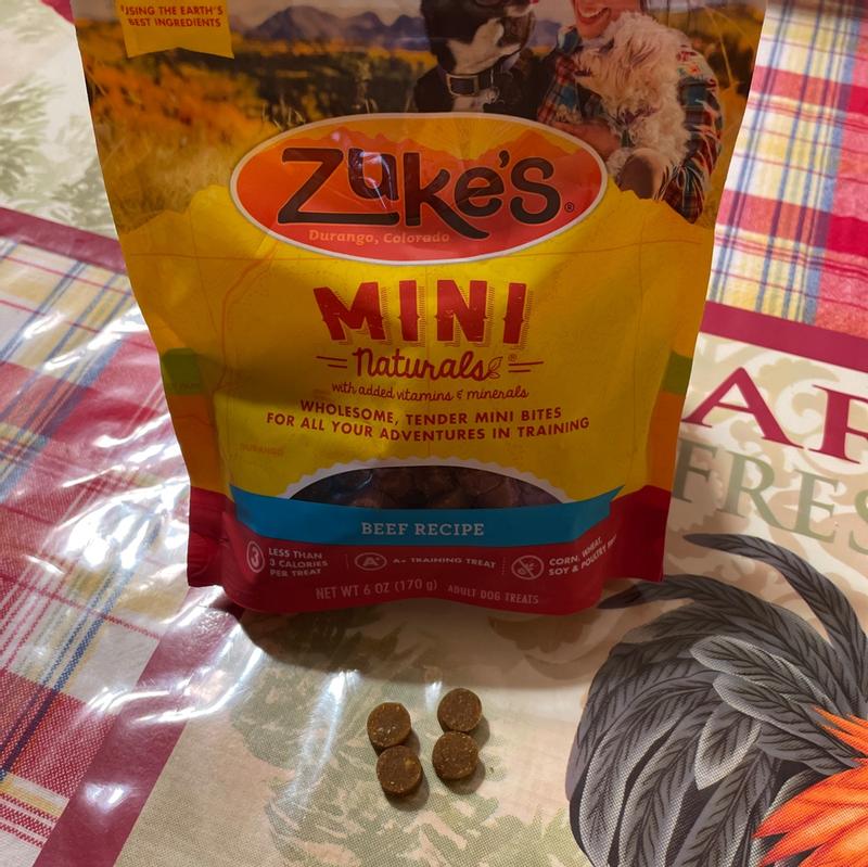 Zuke's Mini Naturals Soft Dog Treats, Training Treats with Beef