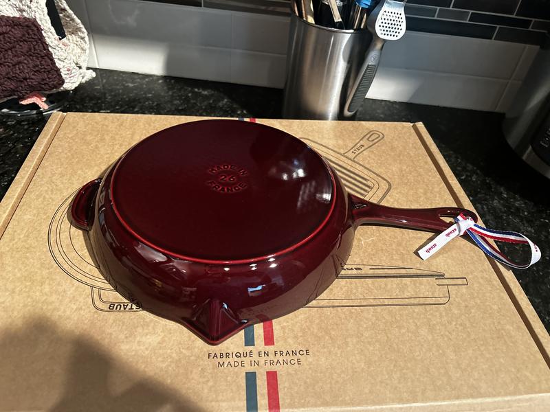 Customer photo for "Beautiful enameled cast iron skillet"