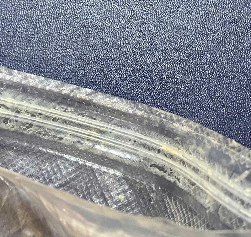 Chicken fat leaked under zipper seal after sous vide skin on chicken