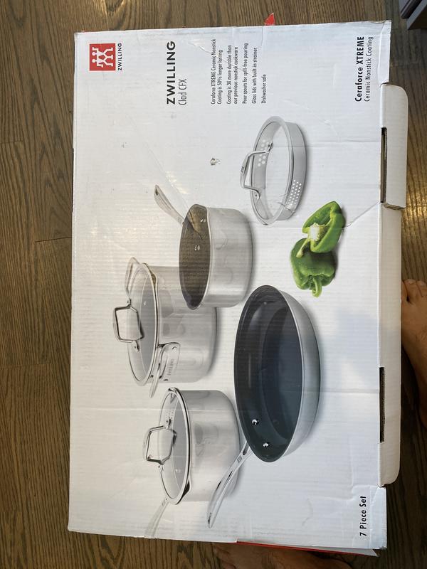 Zwilling Clad CFX 7pc Stainless Steel Ceramic Nonstick Cookware