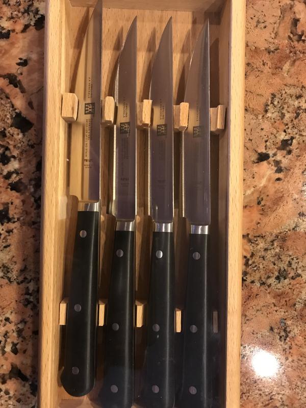 Knife set in storage box