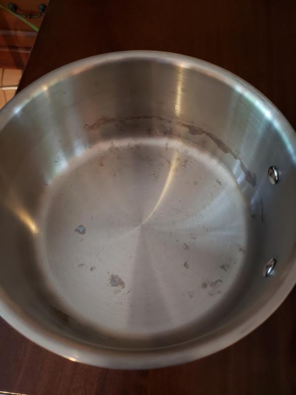Stained 2 qt pan