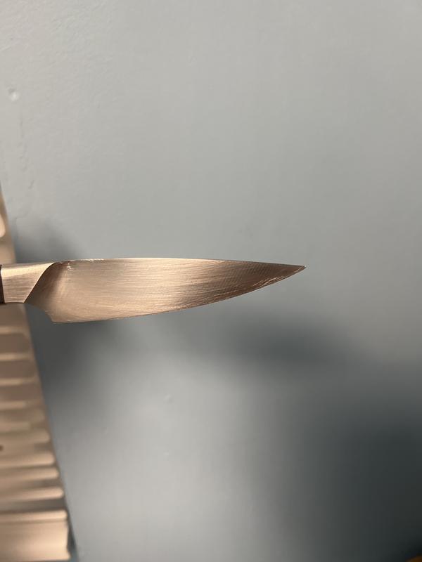 The wrapped knife tip bent