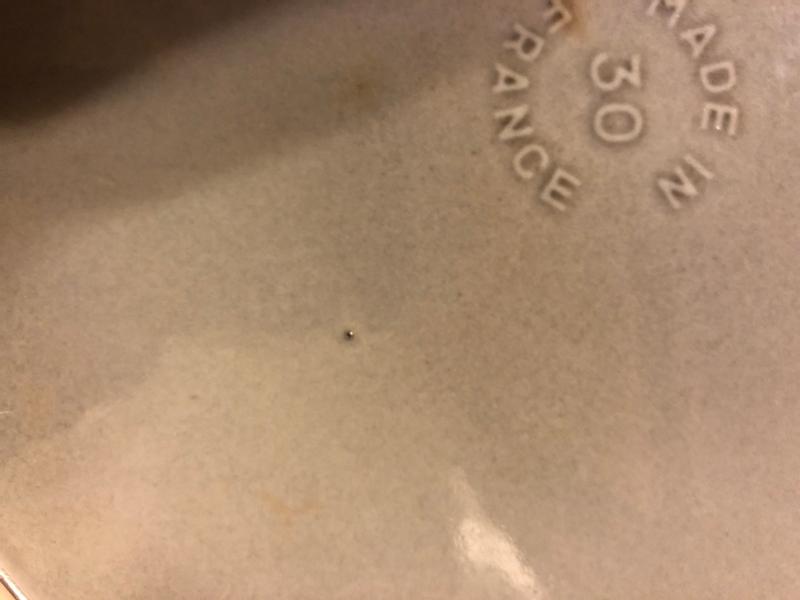Very small blemish in finish